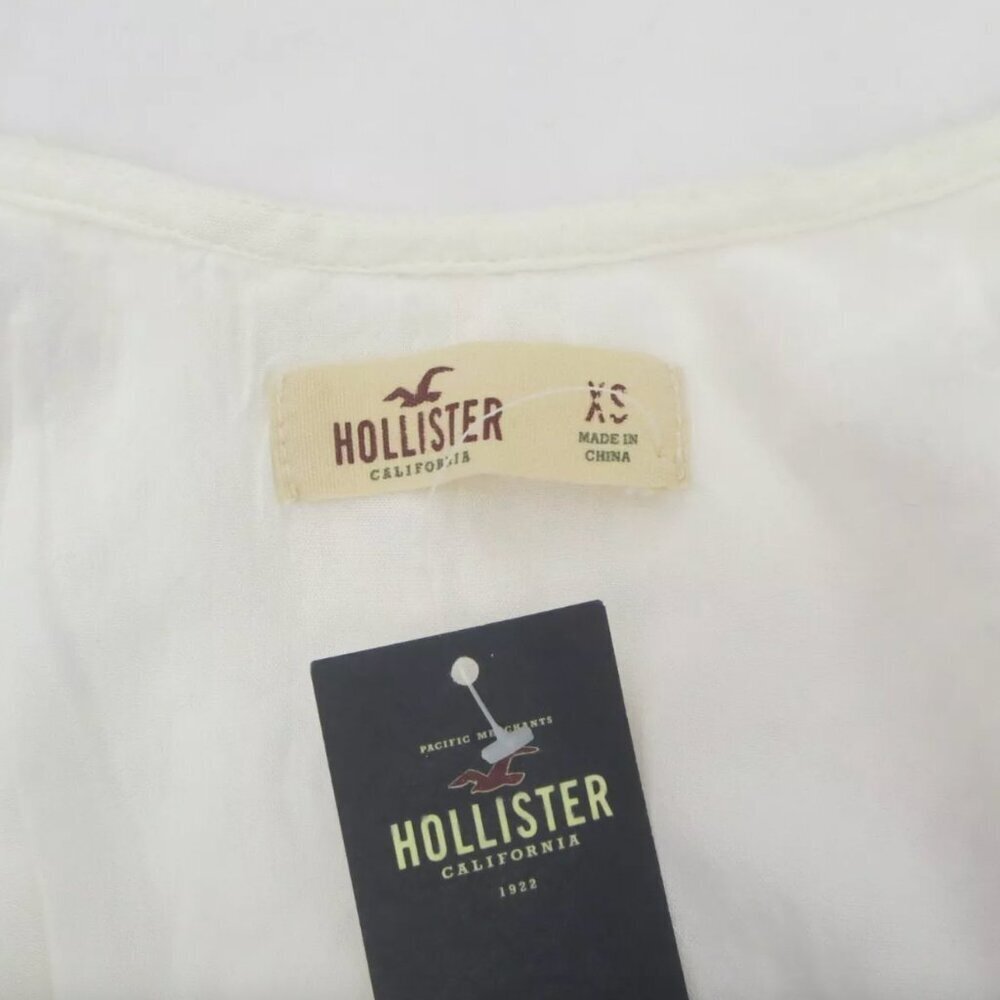NWT Hollister Womens Cold Shoulder Lace Romper Size XS White Long Sleeve - Picture 5 of 5